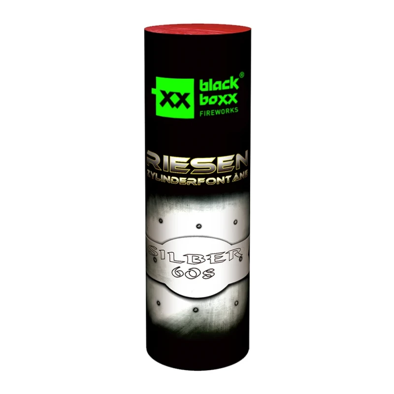 Riesen-Zylinderfontäne Silber 60s - Black Boxx